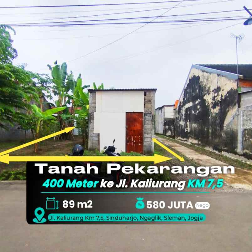 dijual tanah jl kaliurang km 7 5