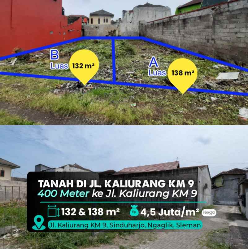 dijual tanah jl kaliurang km 9