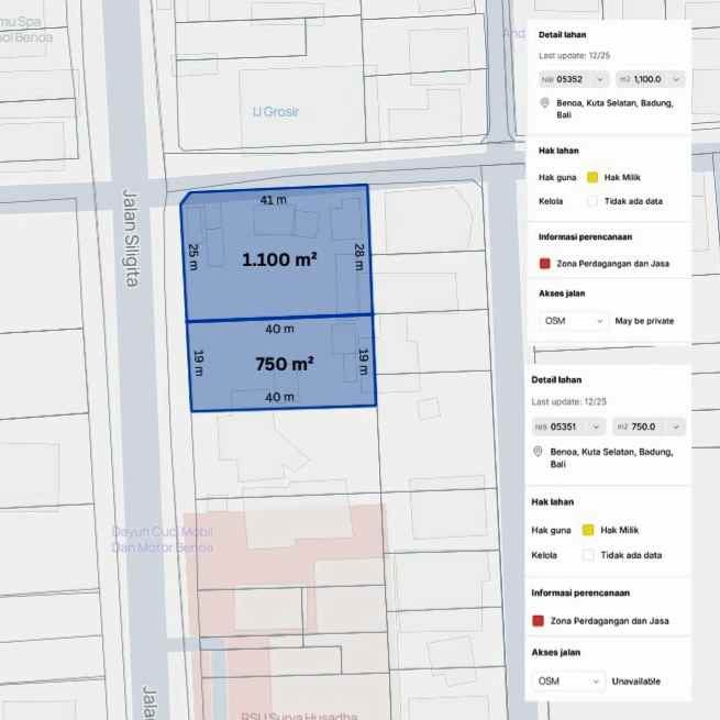 dijual tanah jl siligita