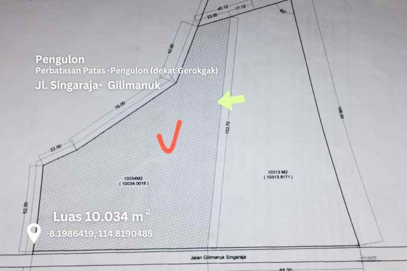 dijual tanah jl singaraja gilimanuk di