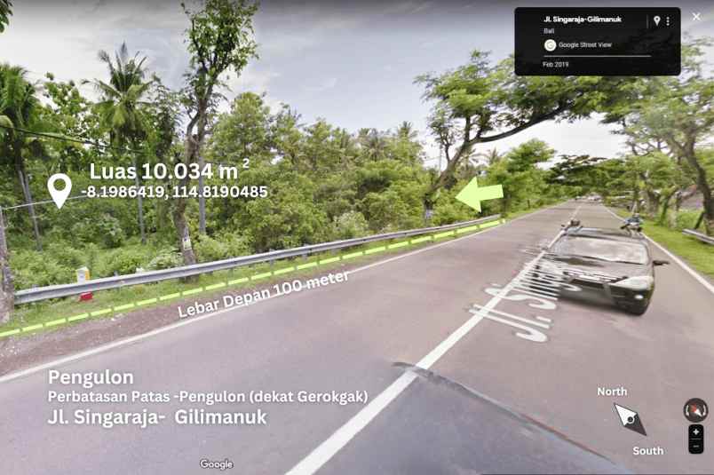 dijual tanah jl singaraja gilimanuk di