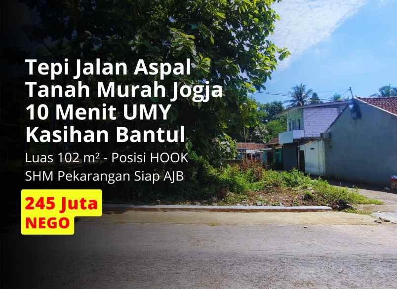 dijual tanah jl sokadadi bangunjiwo