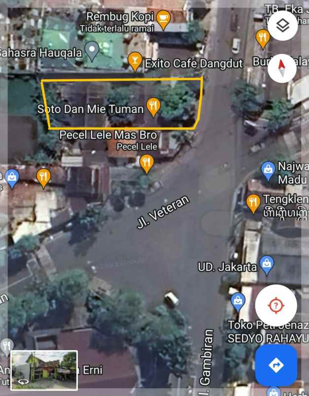 dijual tanah jl veteran warungboto