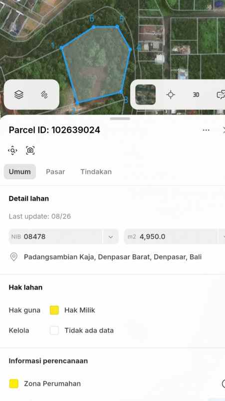 dijual tanah padangsambian kaja