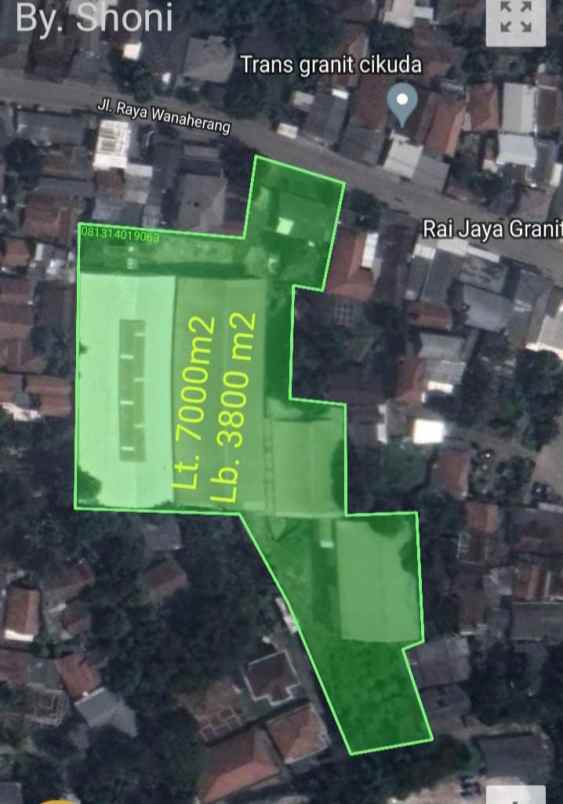 disewakan gudang 7000 m2 wanaherang