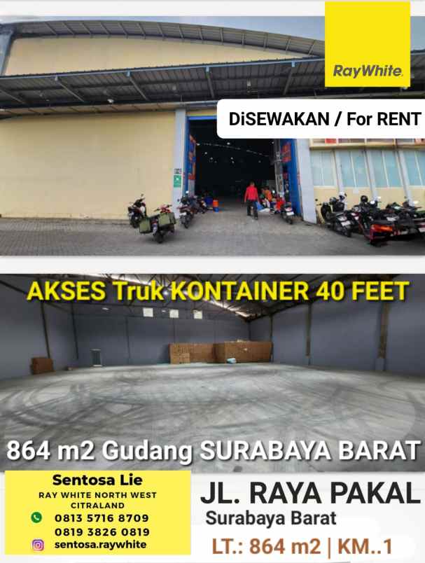 disewakan ruko gudang kantor jalan raya pakal