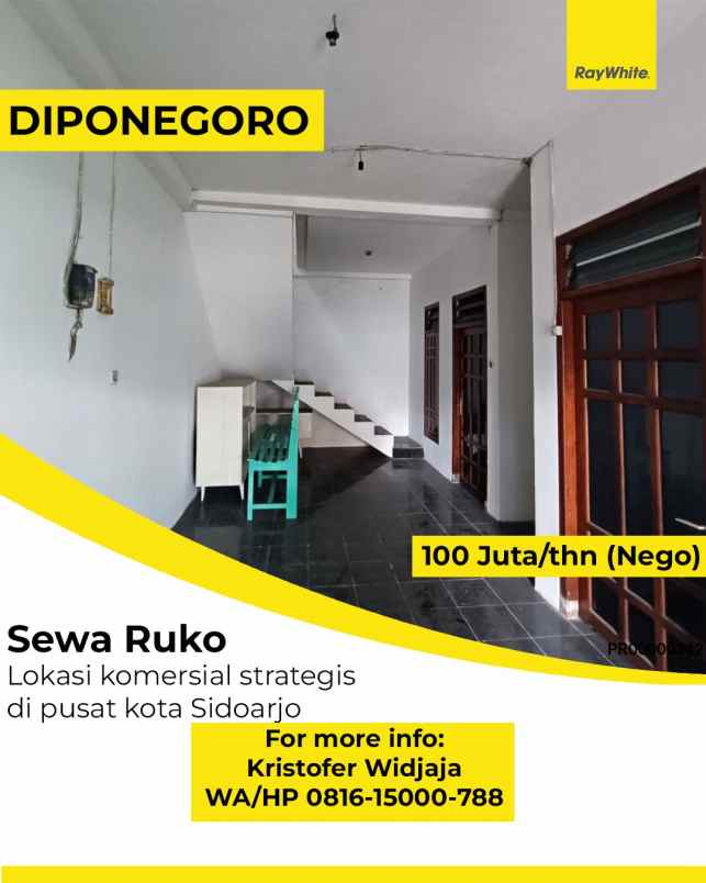 disewakan ruko gudang kantor raya diponegoro sidoarjo