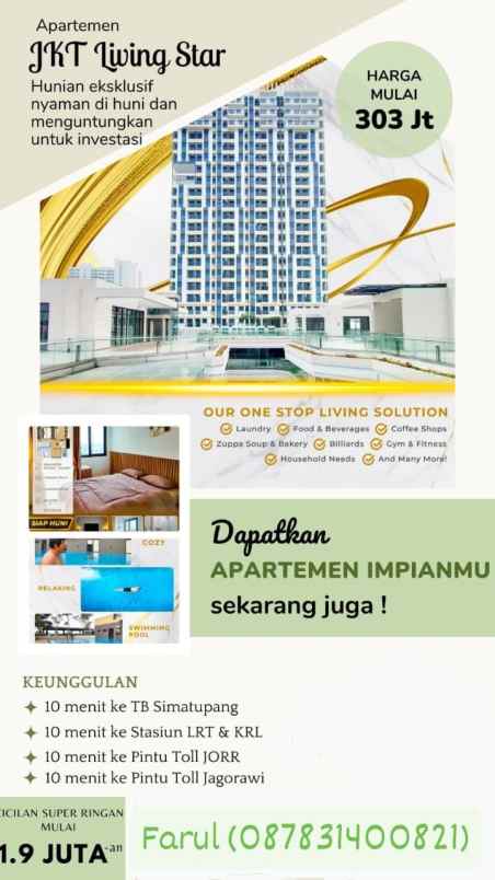 jual apartemen jkt living star siap huni unit terbaras