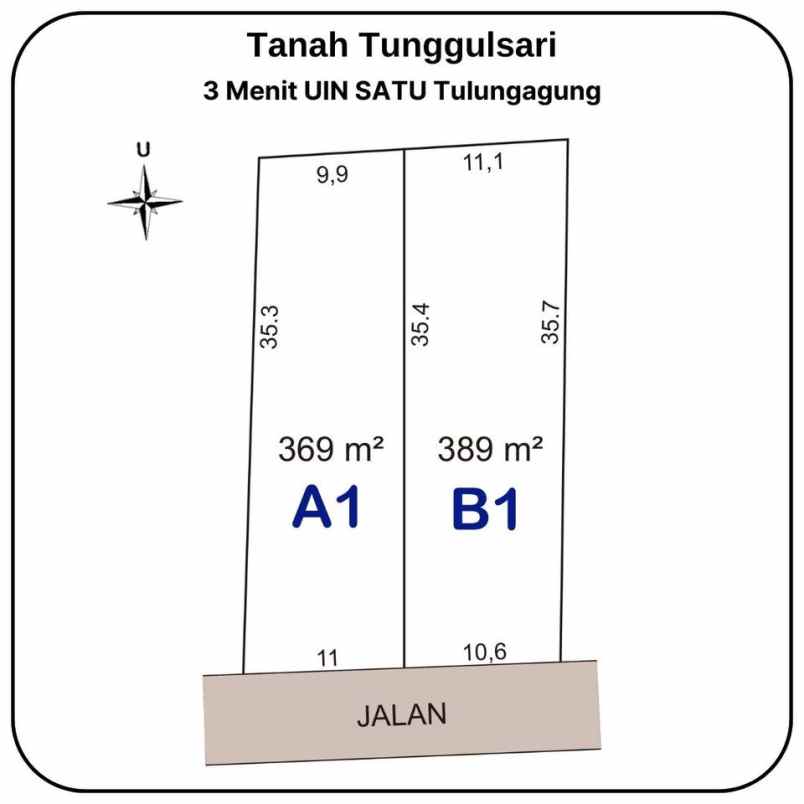 jual tanah siap bangun tulungagung area pemukiman shm