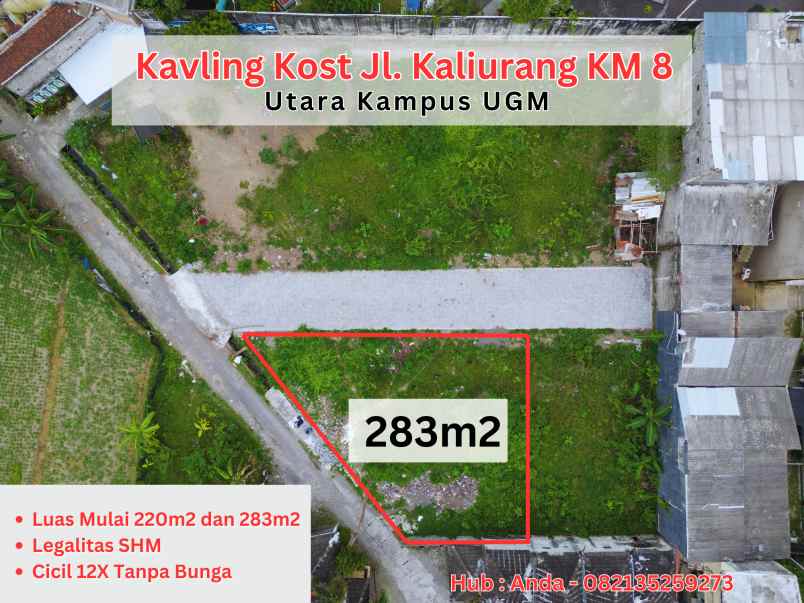 kavling kost ugm tanah banteng permai 3 posisi hook