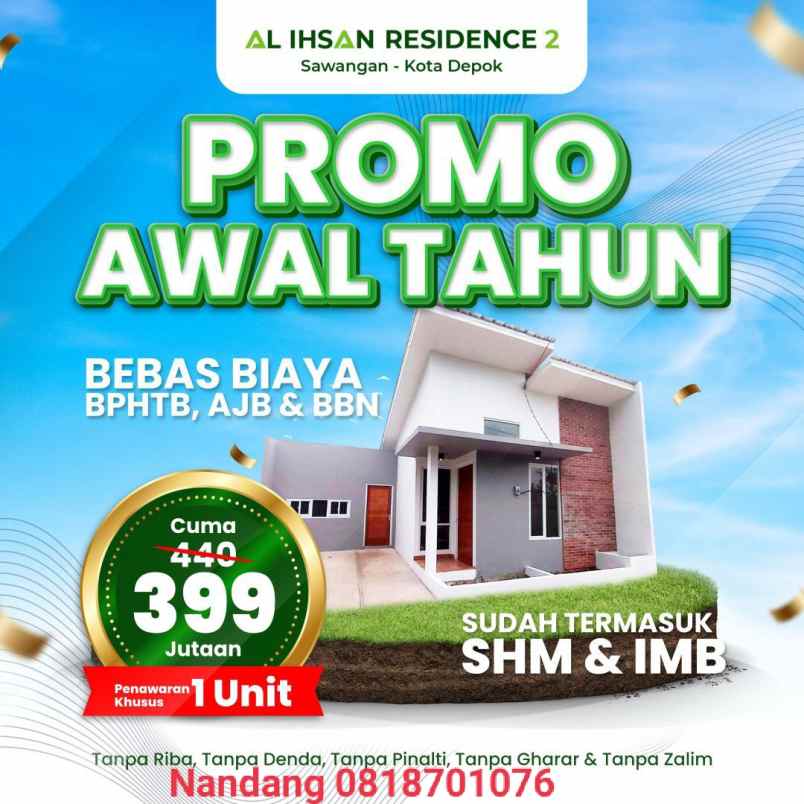 promo awal tahun rumah syariah termurah sawangan depok