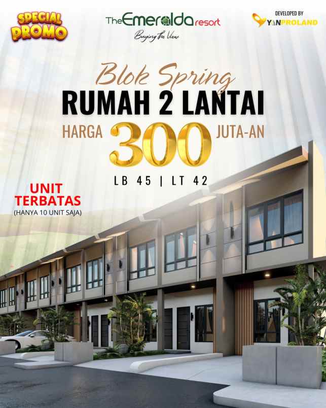 rumah 2 lantai 300 jutaan di bandung