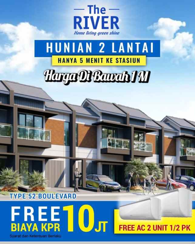 rumah 2 lantai kurang dari 1 m