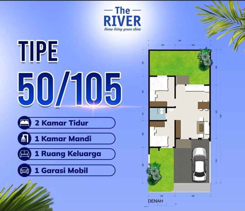 rumah 2 lantai kurang dari 1 m