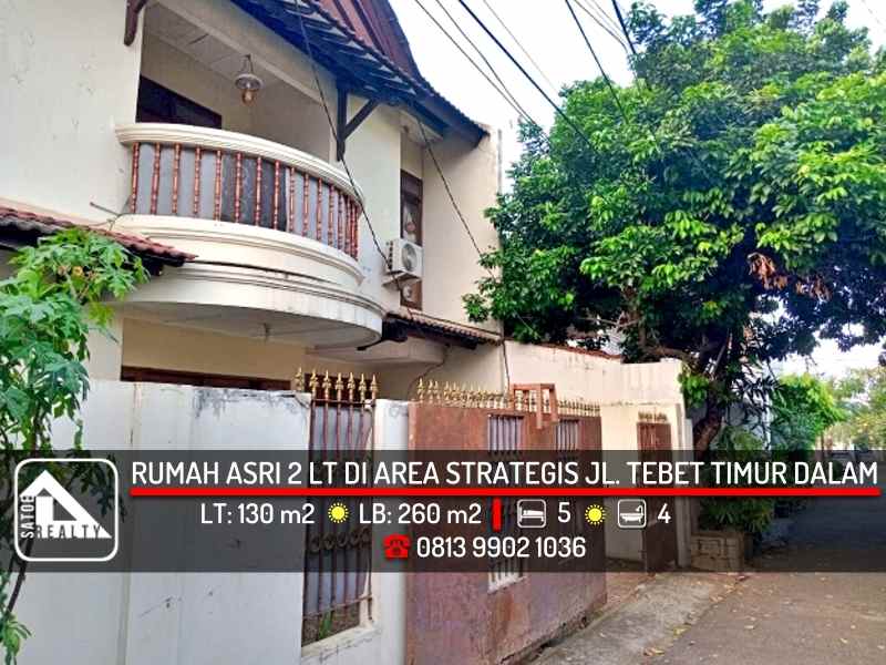 rumah asri 2 lantai di jl tebet timur dalam tebet