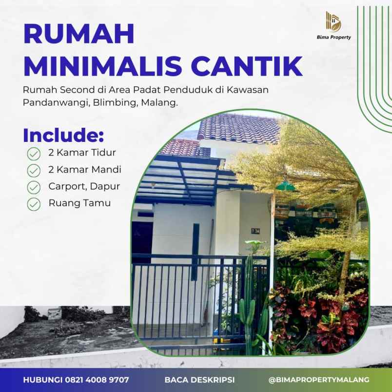 rumah cantik pekarangan luas di pandanwangi