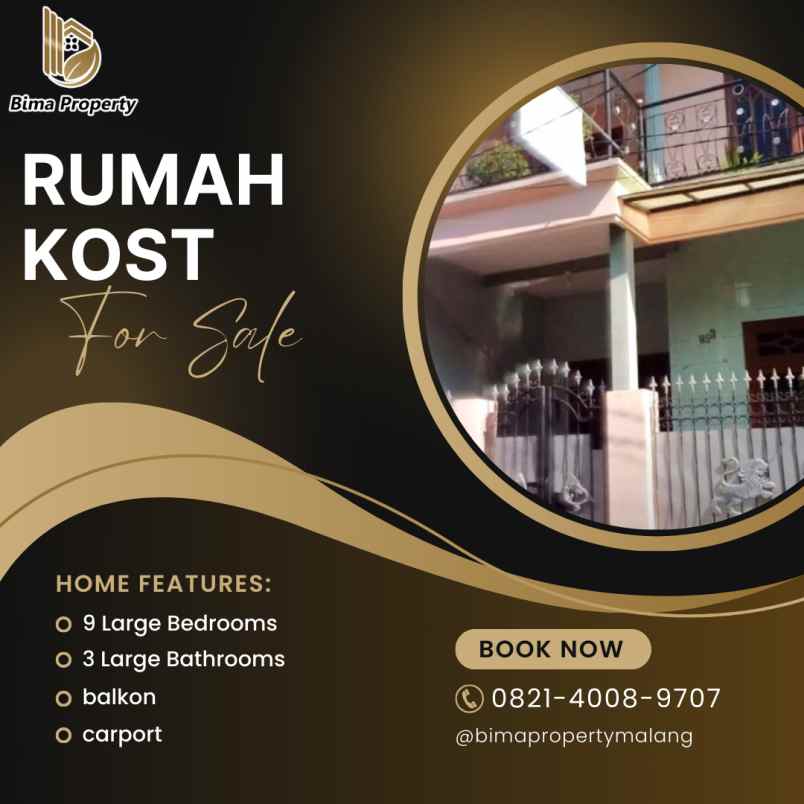 rumah kost 2 lantai strategis