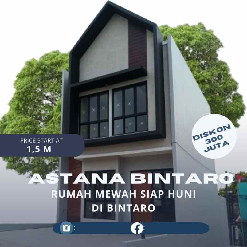 rumah murah 2 lantai tanah luas di bintaro