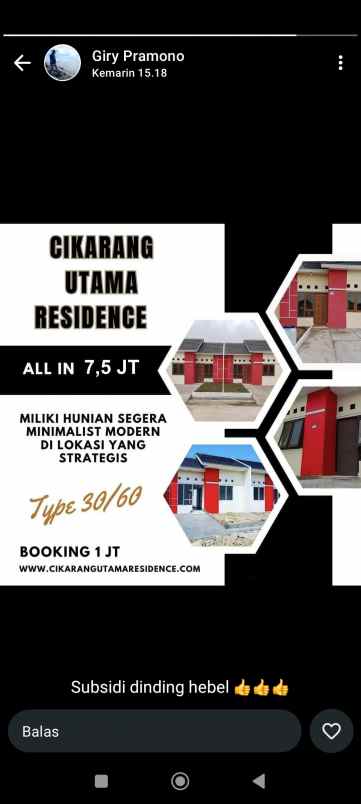 rumah subsidi spek komersil