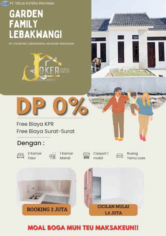 rumah tanpa dp booking 2juta cicilan mulai 1 6