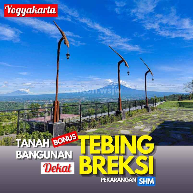 tanah jogja kawasan wisata tebing breksi lt 3013 m shm