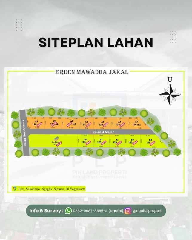 tanah kavling 150 meter jl kaliurang km 13 spbu uii