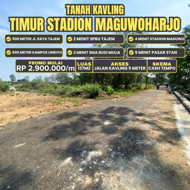 tanah kavling 2 9jt m 500 meter dari jl raya tajem