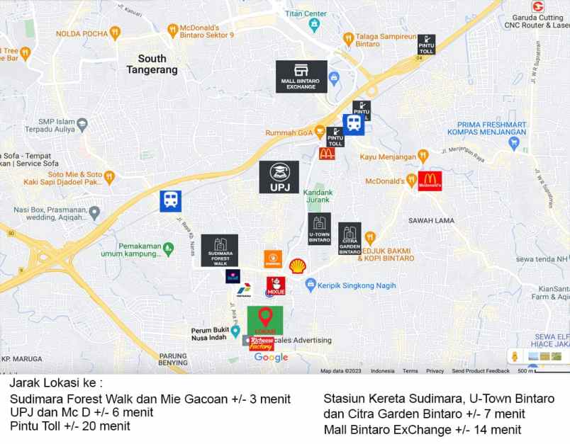 tanah kavling di serua indah ciputat tangerang selatan