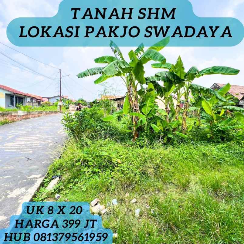 tanah kavling lokasi jl swadaya pakjo