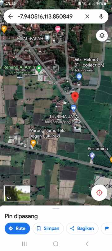 tanah stategis dijual murah jln propinsi