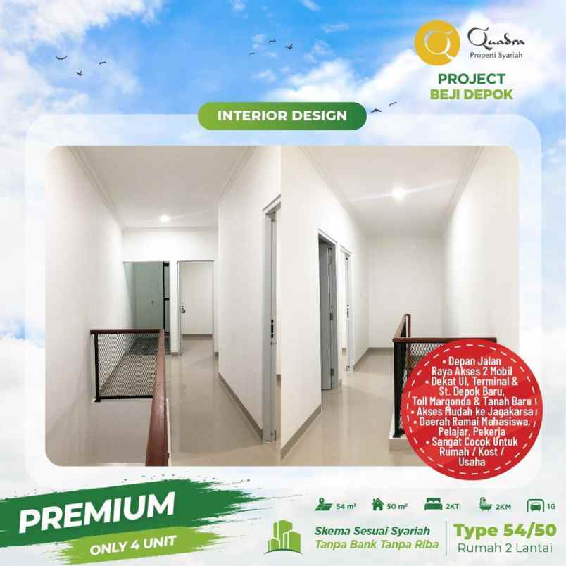 townhouse 2 lantai beji dekat akses ui depok