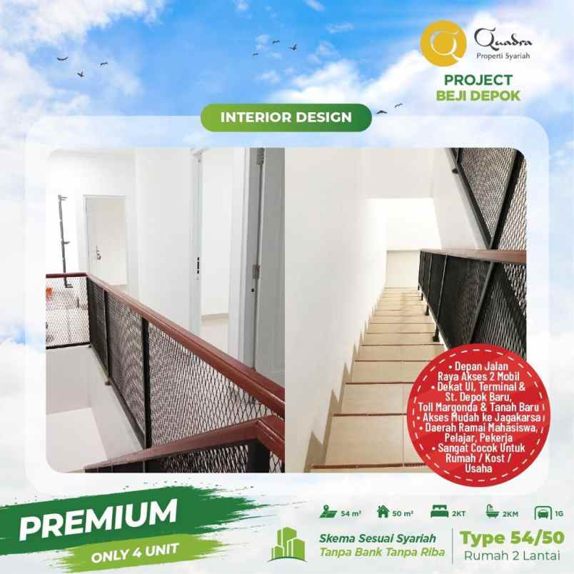 townhouse 2 lantai beji dekat akses ui depok