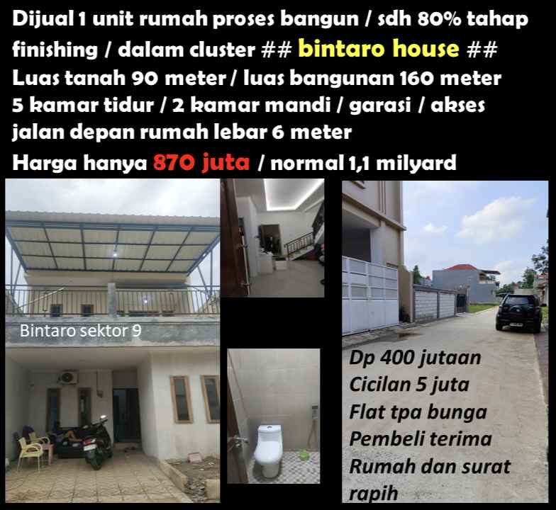 dijual cepat rumah siap huni dalam cluater