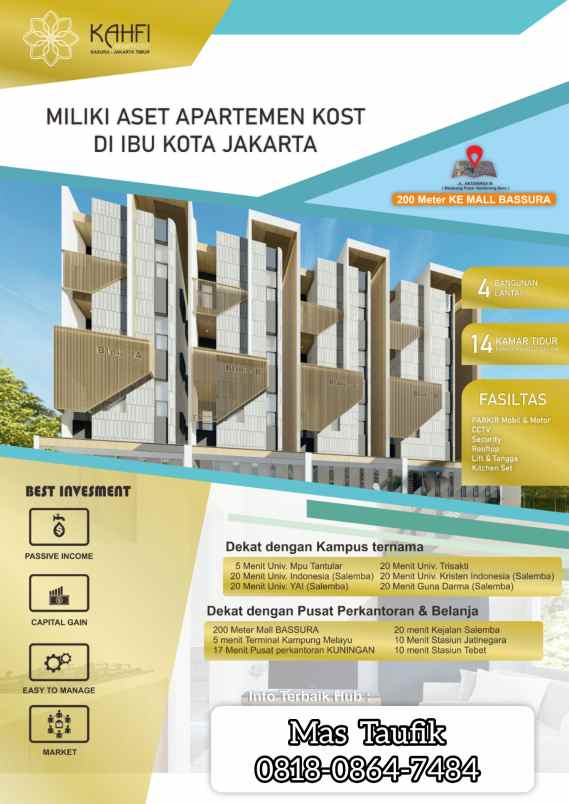 dijual kost jl raya basuki rahmat