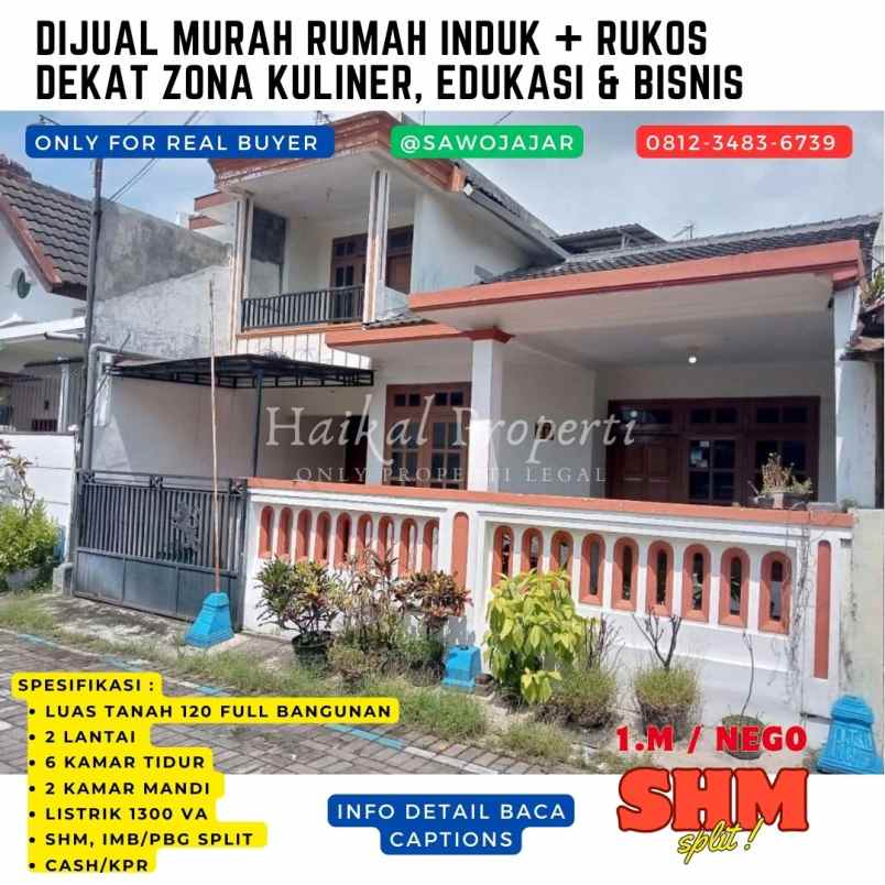 dijual murah rumah di sawojajar bisa untuk bisnis kos