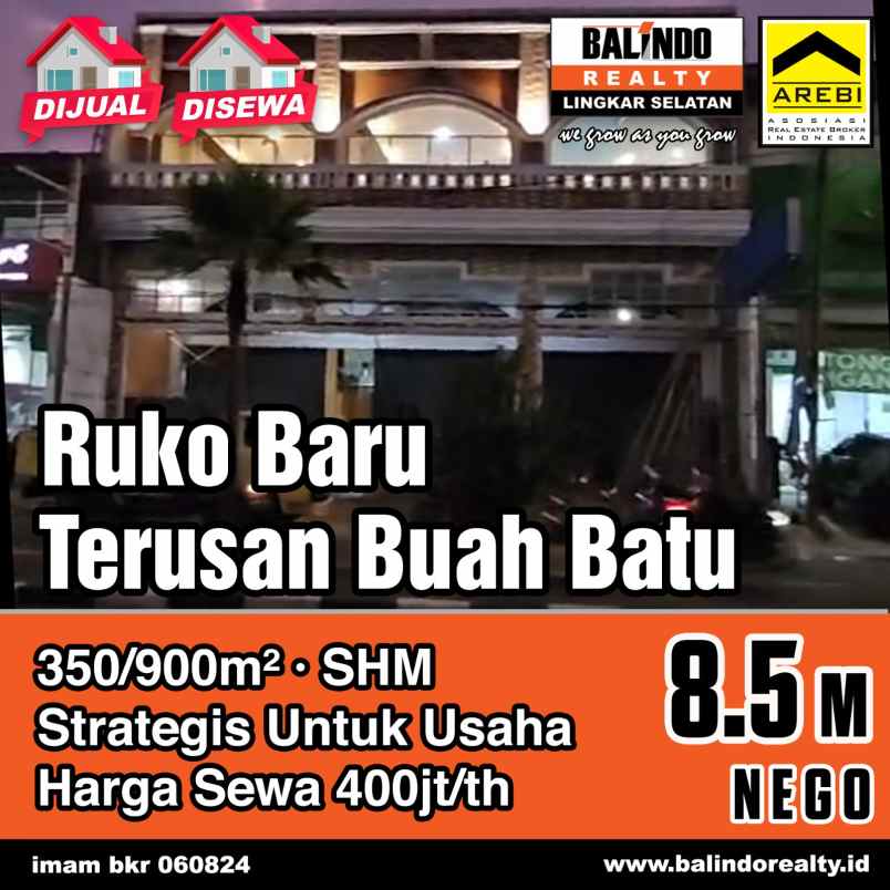 dijual ruko baru strategis di ters buah batu