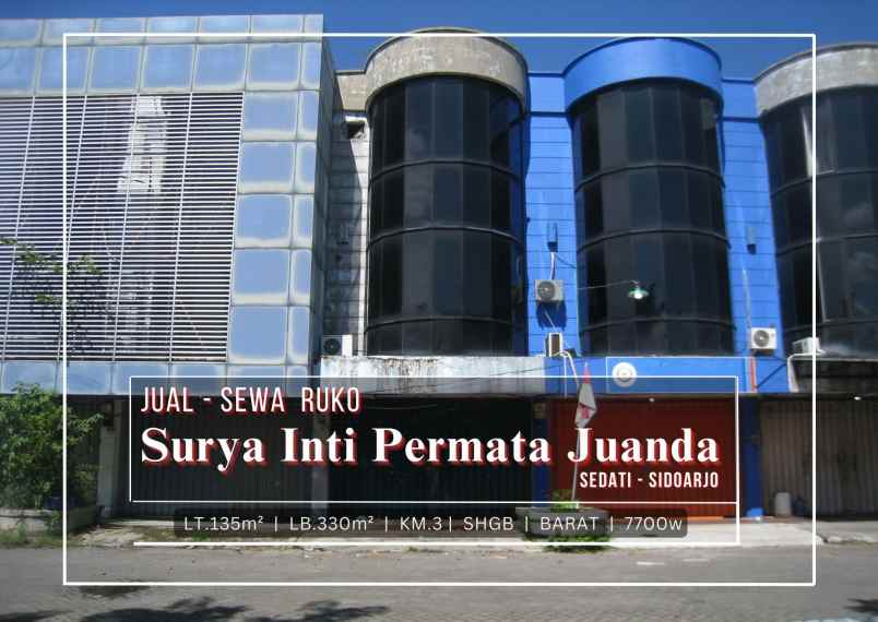 dijual ruko gudang kantor jl raya bandara juanda