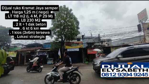 dijual ruko gudang kantor kramat jaya tugu