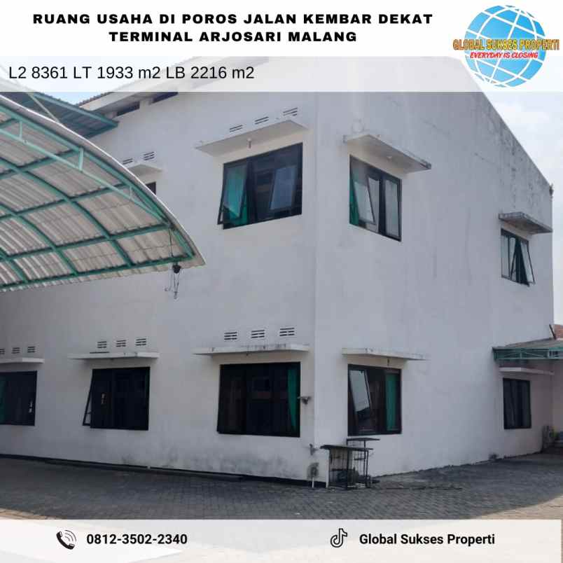 dijual ruko gudang kantor poros arjosari