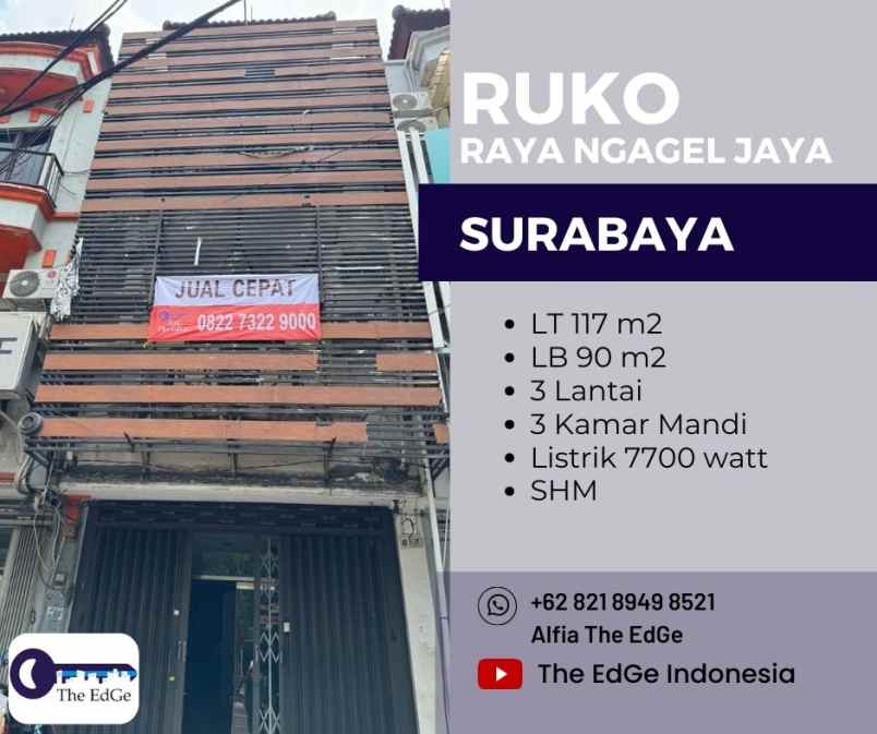 dijual ruko gudang kantor raya ngagel jaya