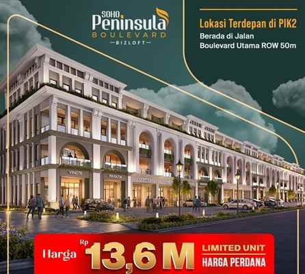 dijual ruko gudang kantor soho paninsula pik2