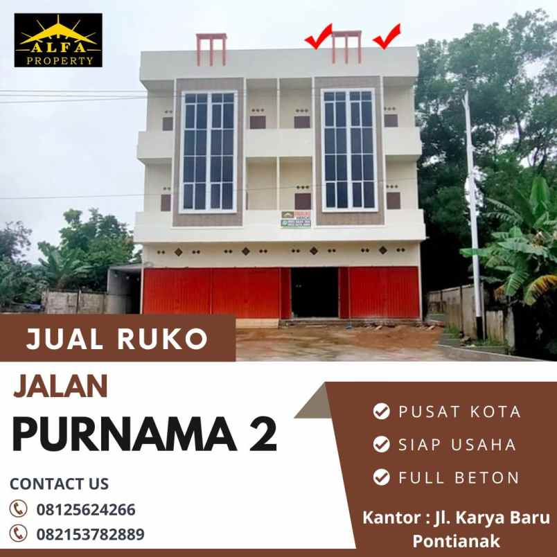 dijual ruko purnama 2 kota pontianak