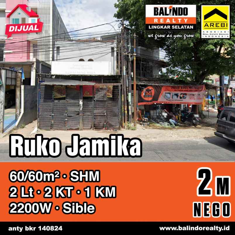 dijual ruko strategis di mainroad jamika