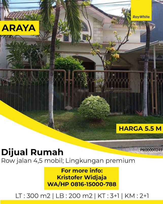 dijual rumah galaxi bumi permai araya 1