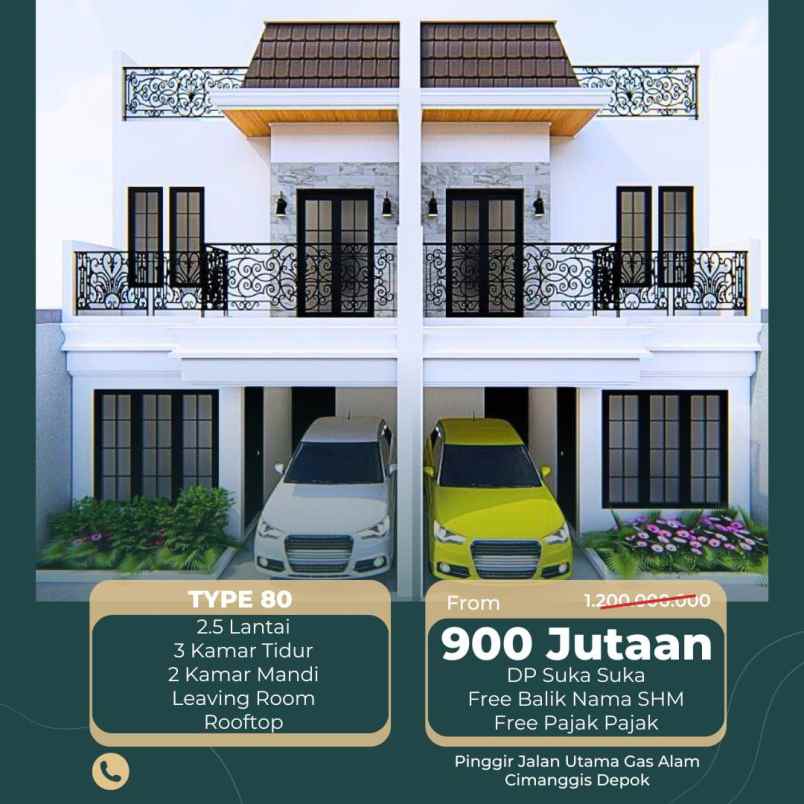 dijual rumah gas alam cimanggis depok