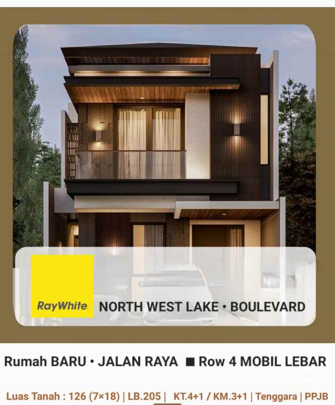 dijual rumah jalan north west lake