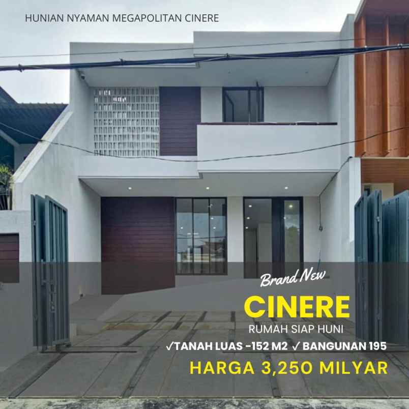 dijual rumah jalan raya cinere komplek