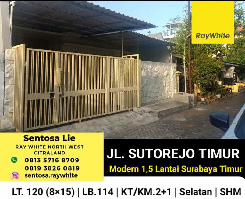dijual rumah jalan sutorejo timur