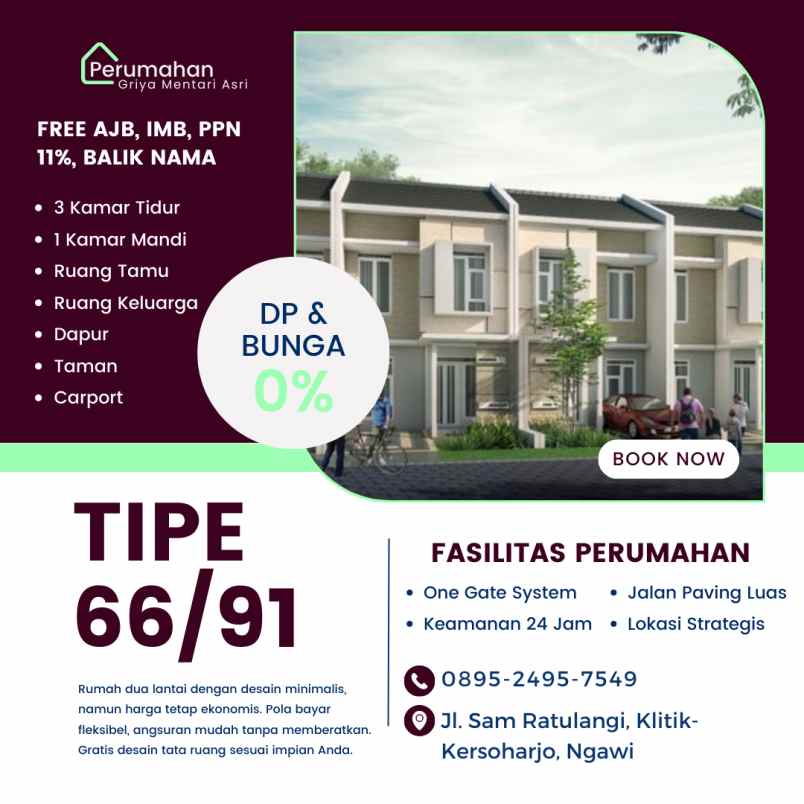 dijual rumah jl sam ratulangi