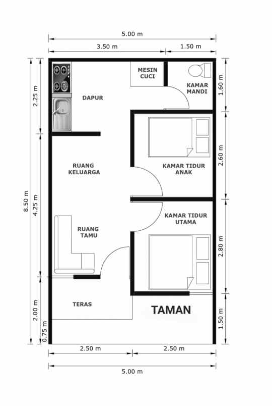 dijual rumah jl unta pondok ranji ciputat